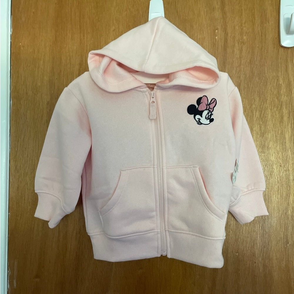 New 12 Months Disney Minnie Mouse Pink Zip Hoodie